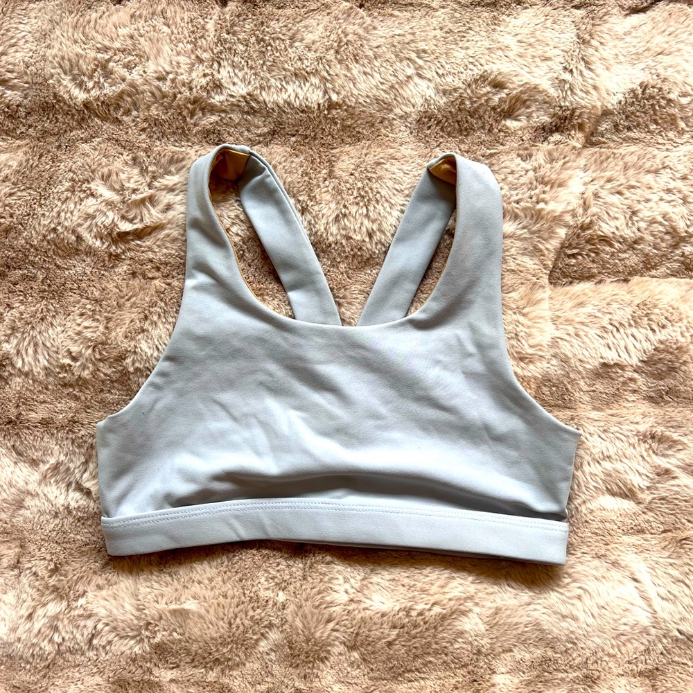 Blue sports bra